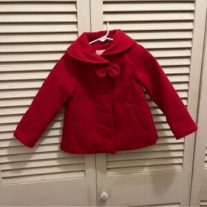 London Fog Vibrant Red Kids Pea Coat